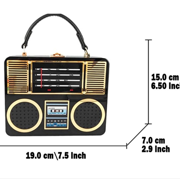 Acrylic Novelty BoomBox Style Crossbody Clutch - Picture 14 of 14